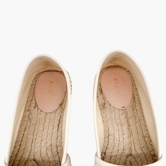 Gucci Interlocking GG Espadrille EU 37.5 US 7.5 Beige Web Stripe Logo Canvas - Picture 5 of 14